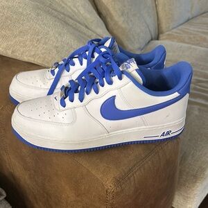 Nike Air Force 1 White with Royal Blue Accents